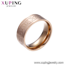 15124 xuping latest rose gold plated design stainless steel jewelry ring